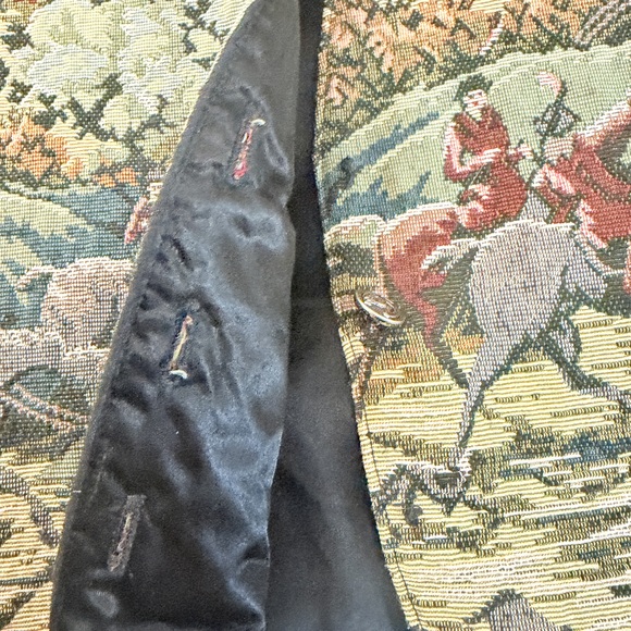 Vintage equestrian horse waistcoat vest small old english cottagecore vest small - Picture 7 of 10